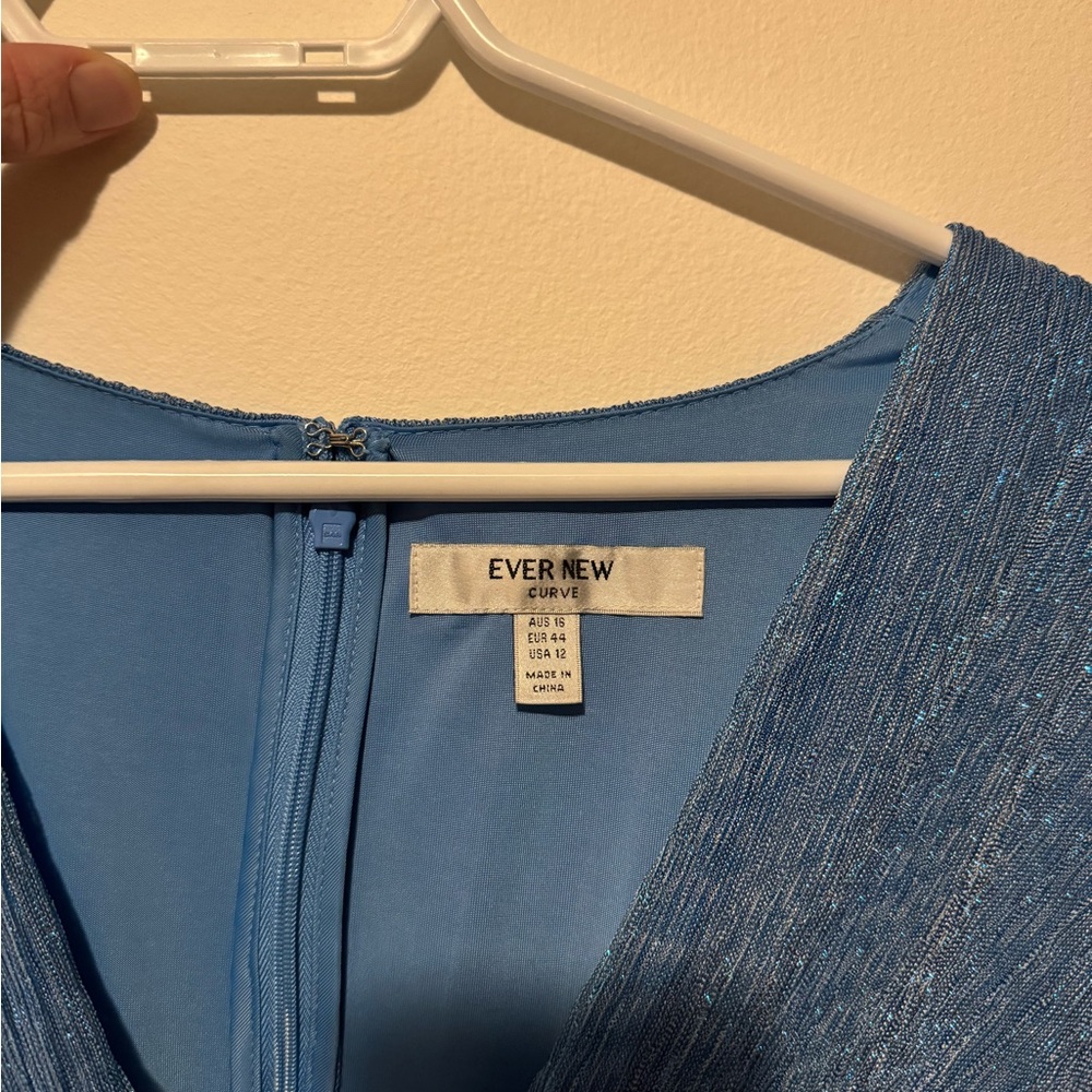 Ever New Isabella Plisse Midi Dress in Blue - Picture 6 of 6